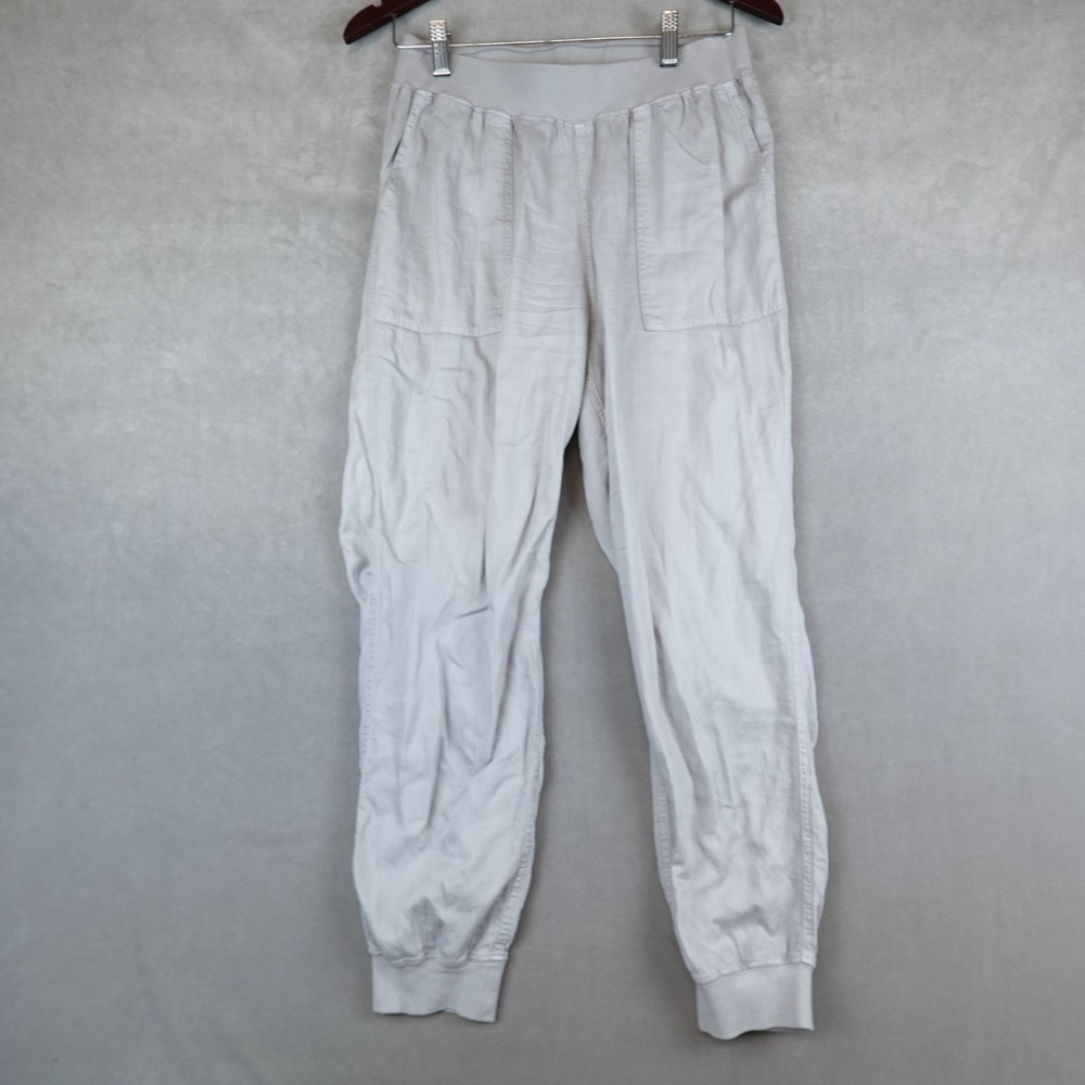 Faherty Arlie Day Joggers Grey Comfort Active Travel Linen Blend Womens Medium